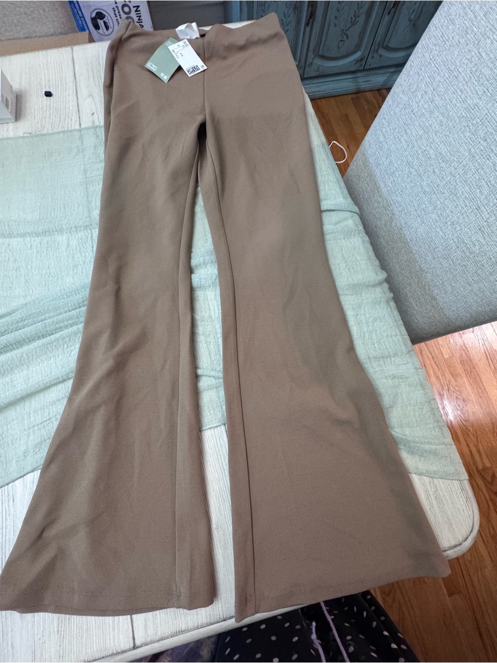 H&M Boot-Cut Pants in Taupe Brown
